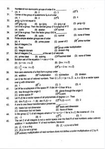 PPSC Math Past Paper 2011
