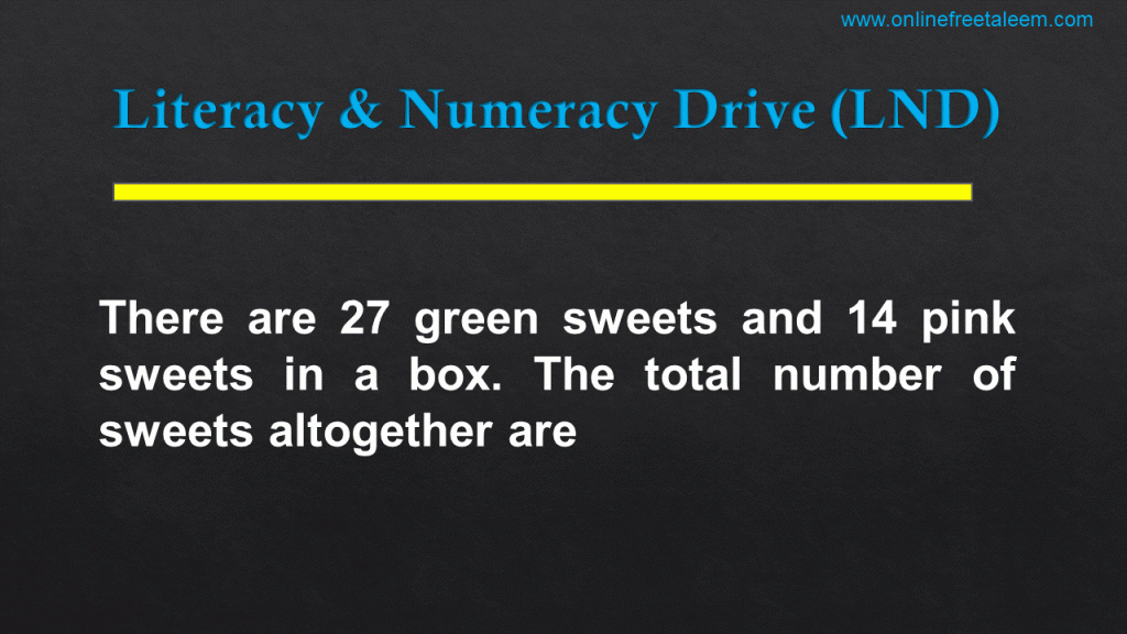 Literacy and Numeracy Drive Test Math